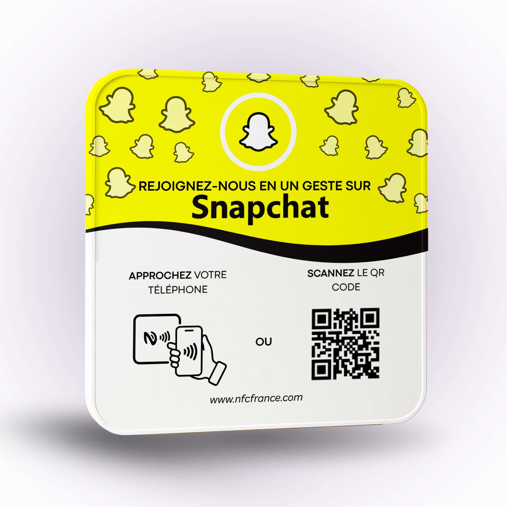 Plaque NFC Réseaux Sociaux - Snapchat